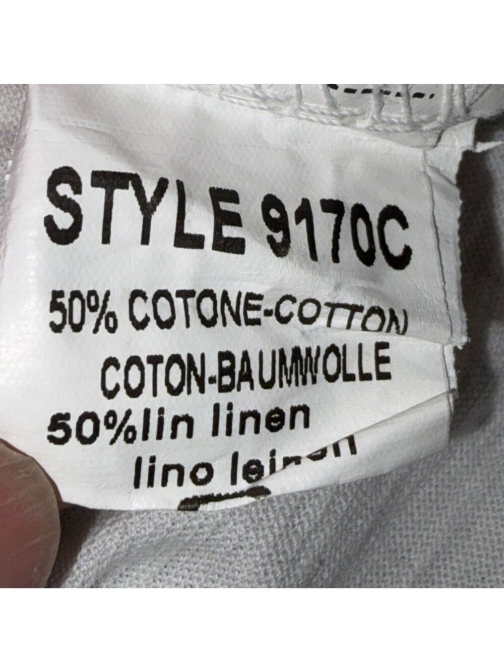 Tempo Paris White Linen Blend Embroidered Dot Top Small V-neck Minimalist Shirt - Picture 4 of 5